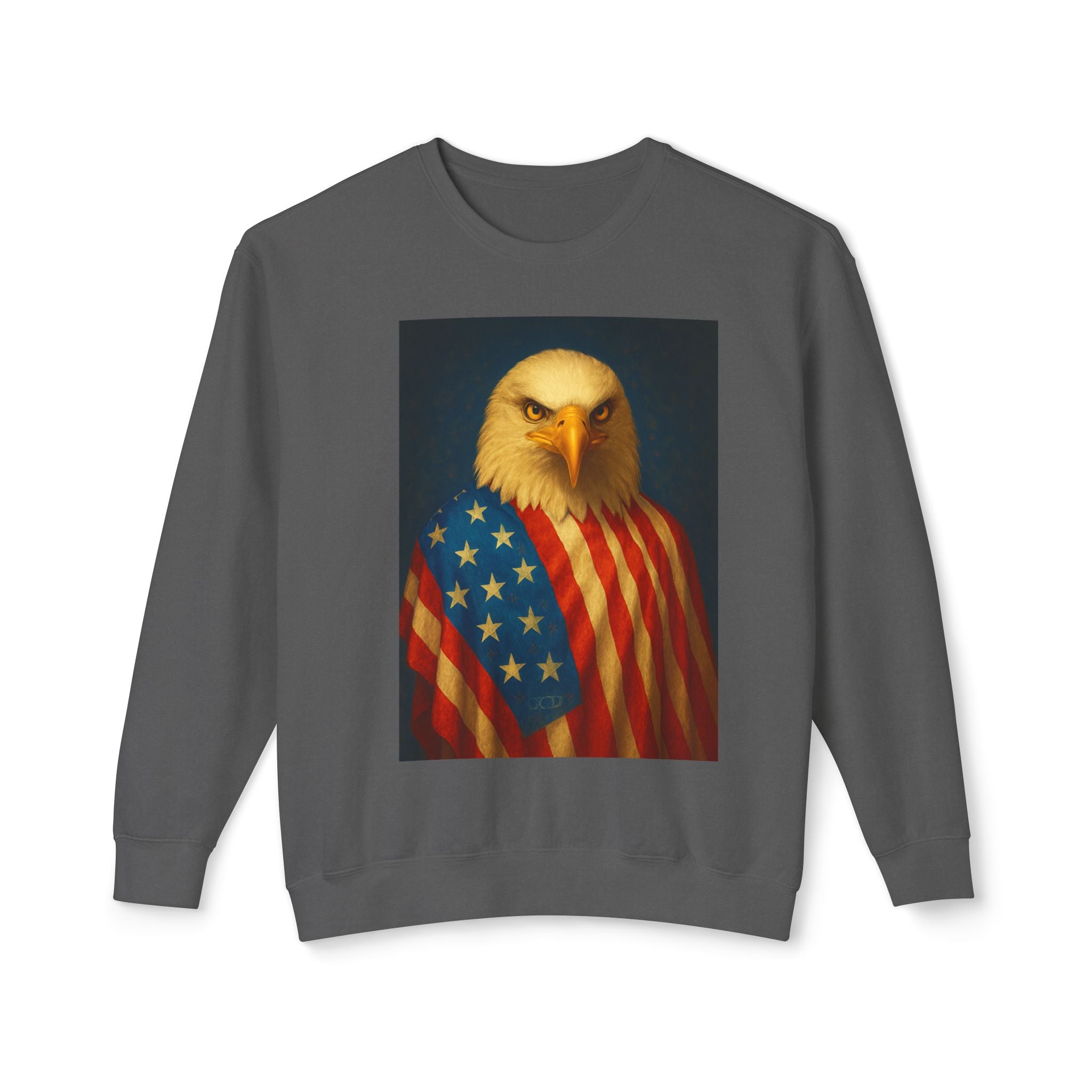 Patriotic Eagle Crewneck Sweatshirt — American Flag Bald Eagle Design