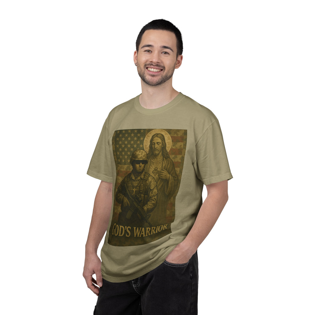 T-Shirt — "God's Warrior" Christian Military Graphic Tee