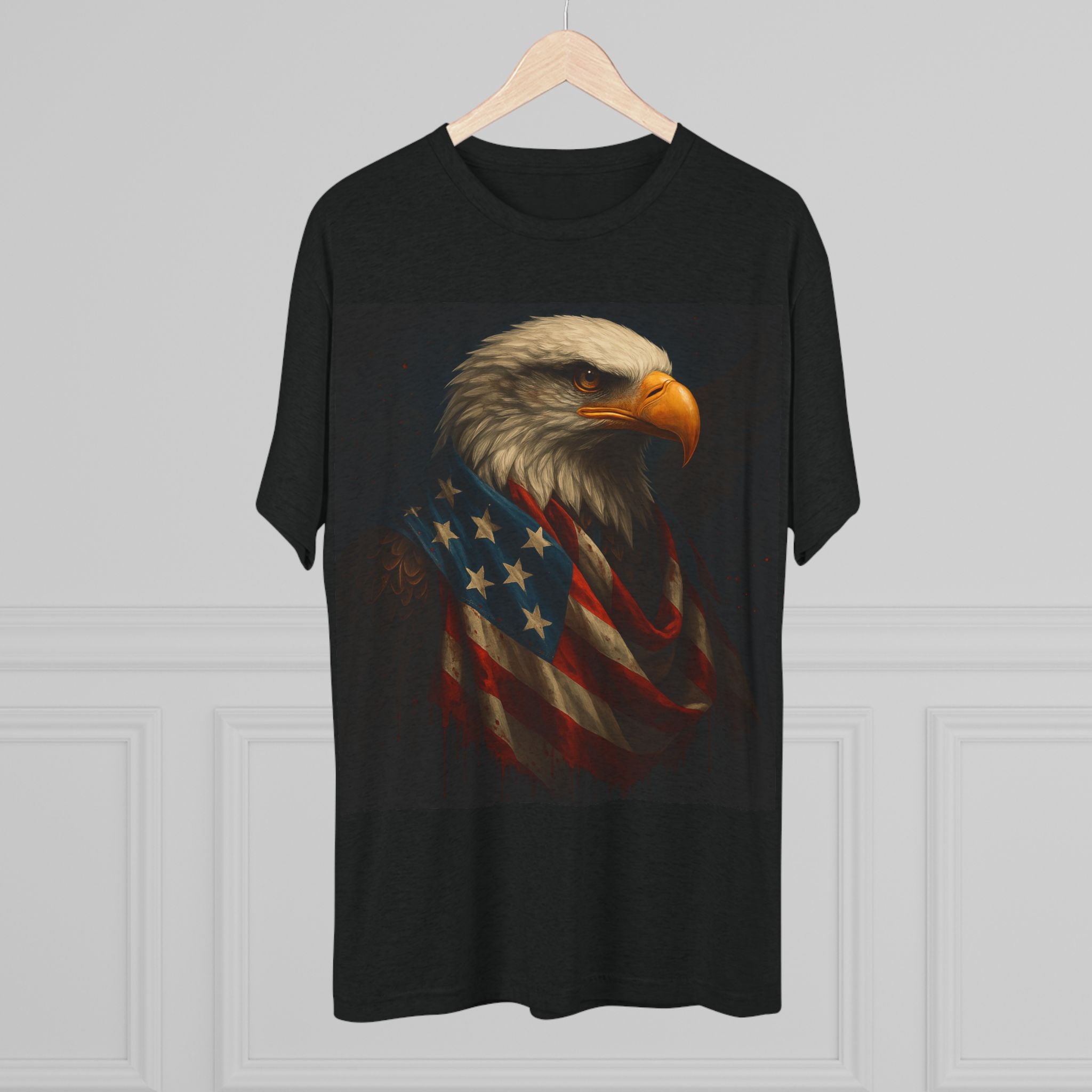Patriotic Bald Eagle Tee — American Flag Graphic T-Shirt for Veterans & Fourth of July