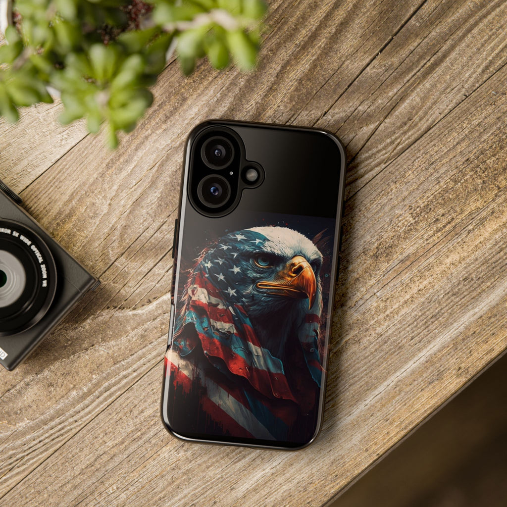 Patriotic Eagle Tough Phone Case — American Flag Bald Eagle iPhone Cover