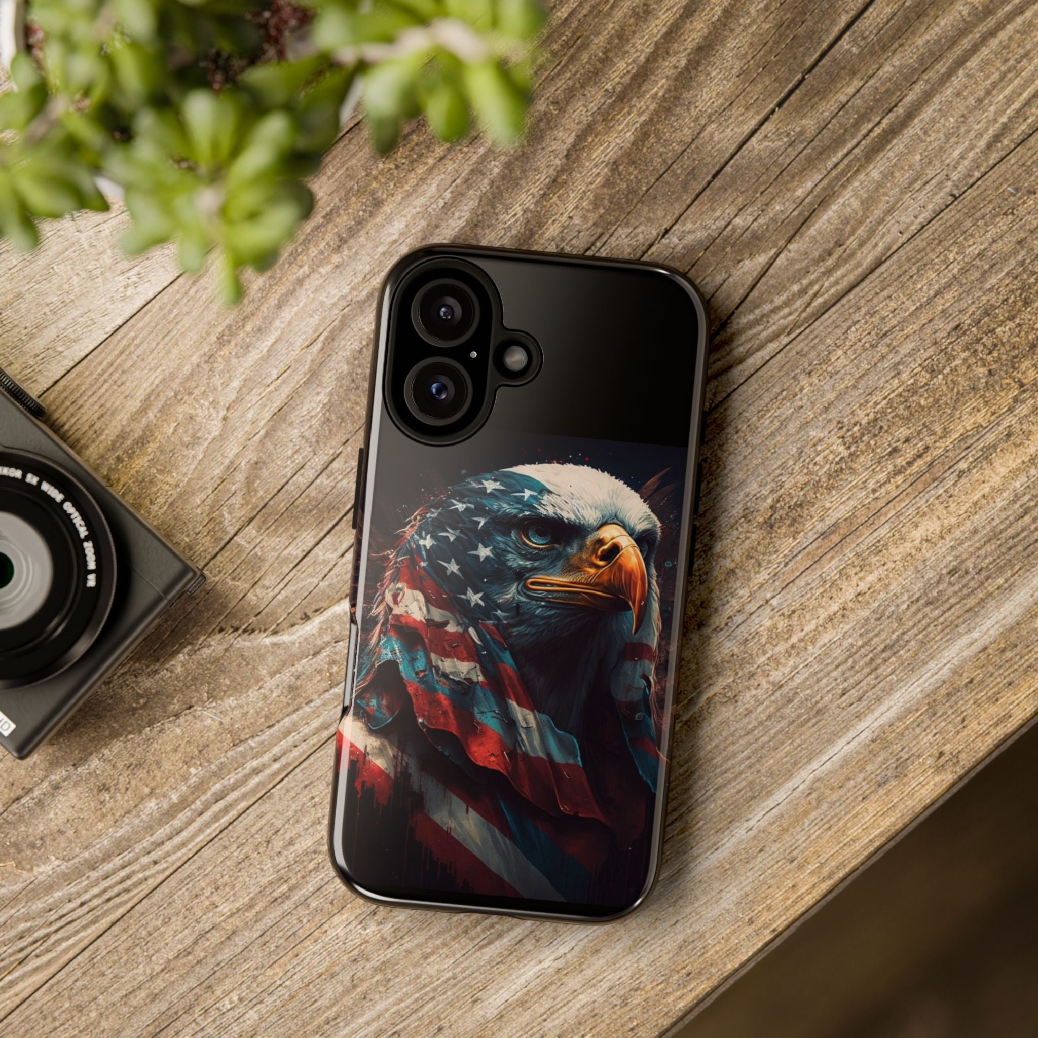 Patriotic Eagle Tough Phone Case — American Flag Bald Eagle iPhone Cover