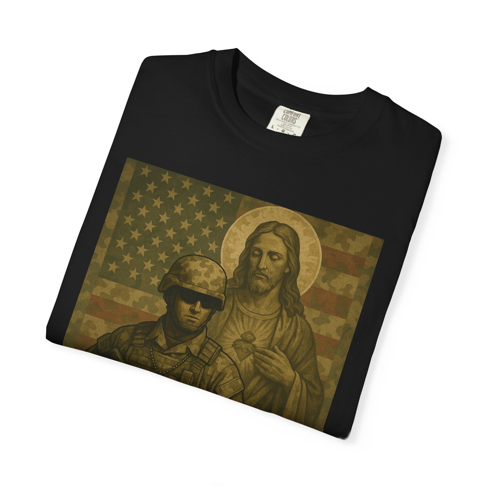 T-Shirt — "God's Warrior" Christian Military Graphic Tee
