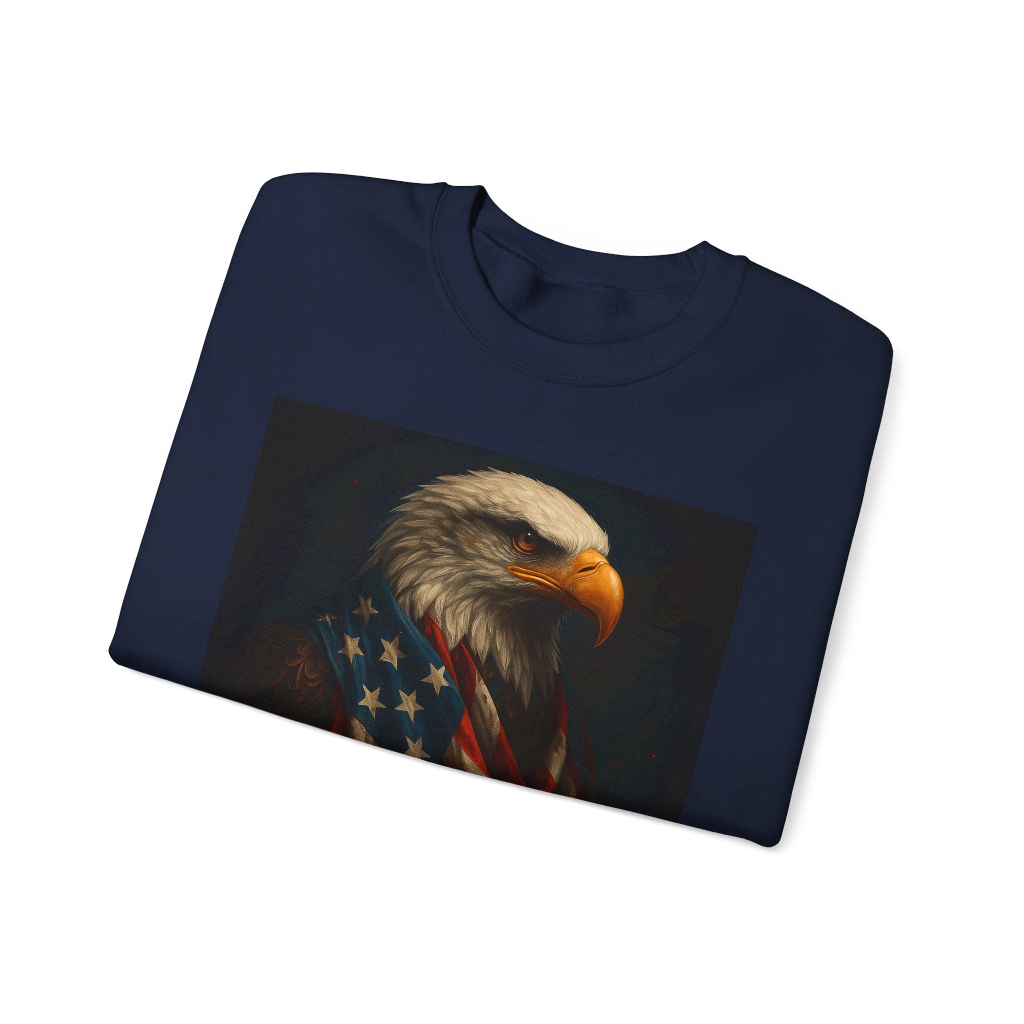 American Eagle Flag Sweatshirt — Patriotic Bald Eagle Crewneck