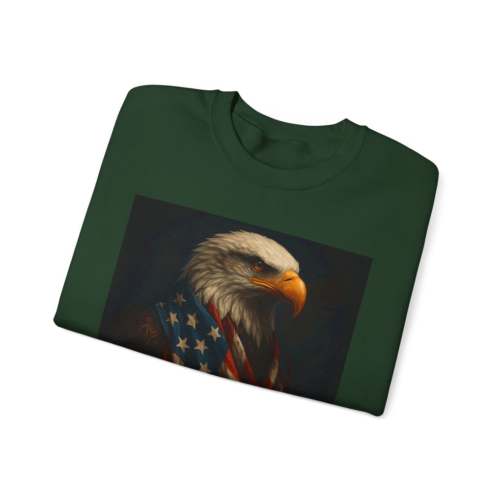 American Eagle Flag Sweatshirt — Patriotic Bald Eagle Crewneck