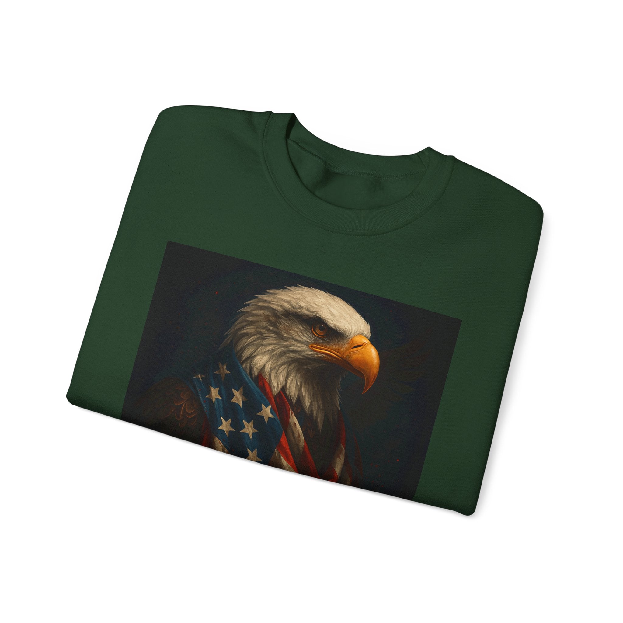 American Eagle Flag Sweatshirt — Patriotic Bald Eagle Crewneck