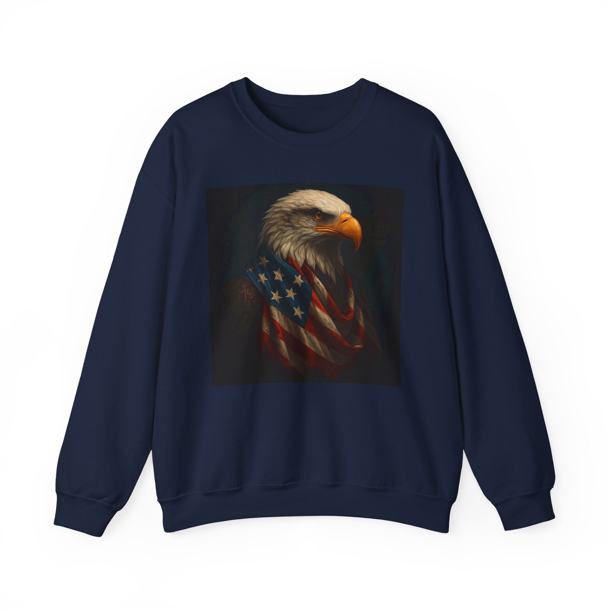 American Eagle Flag Sweatshirt — Patriotic Bald Eagle Crewneck