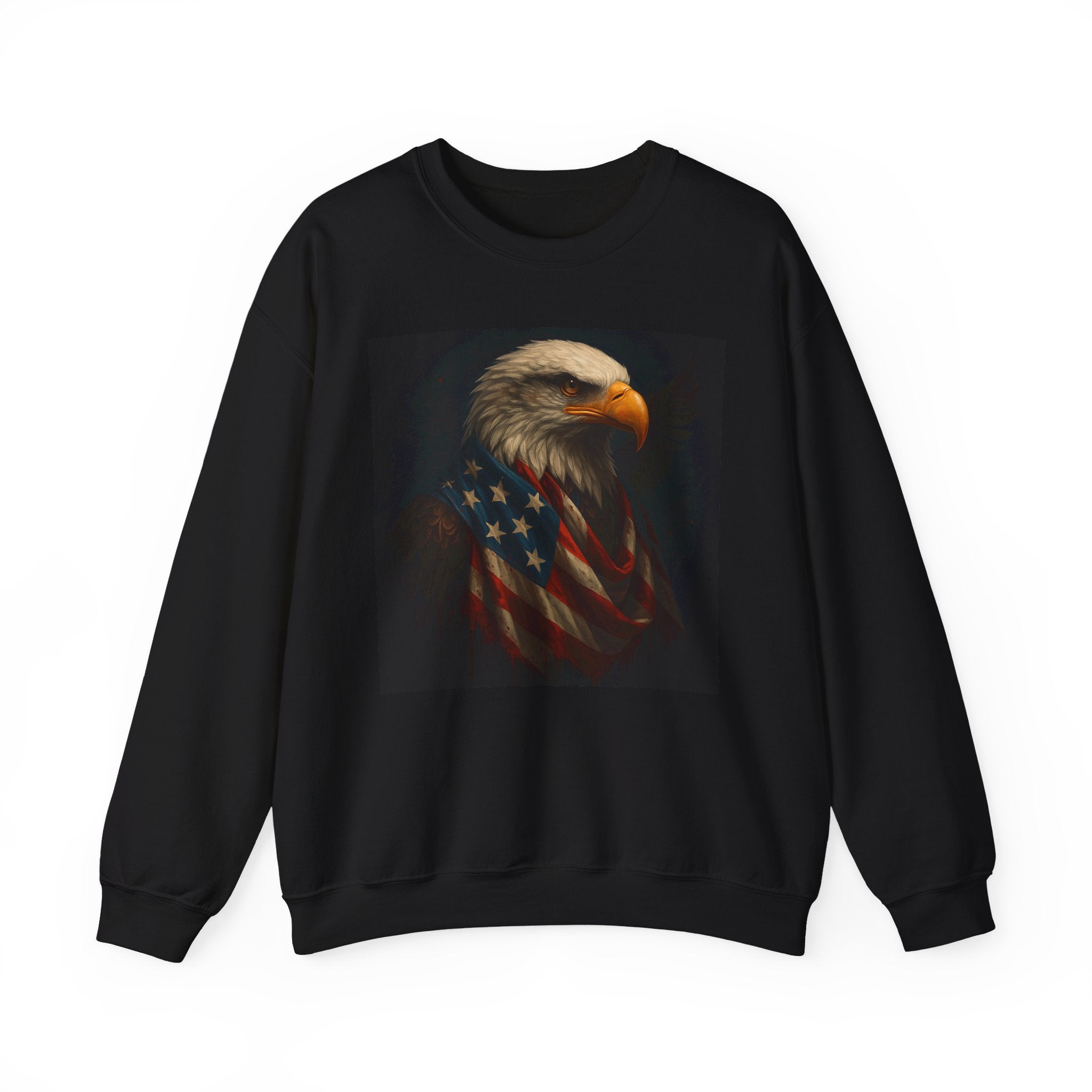 American Eagle Flag Sweatshirt — Patriotic Bald Eagle Crewneck