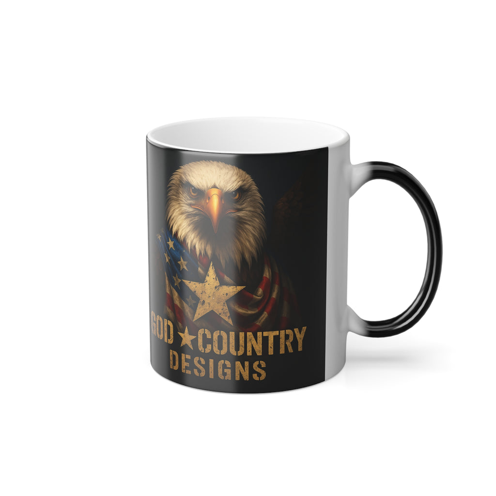 Color-Changing Mug — Patriotic Eagle "God Country Design" 11oz