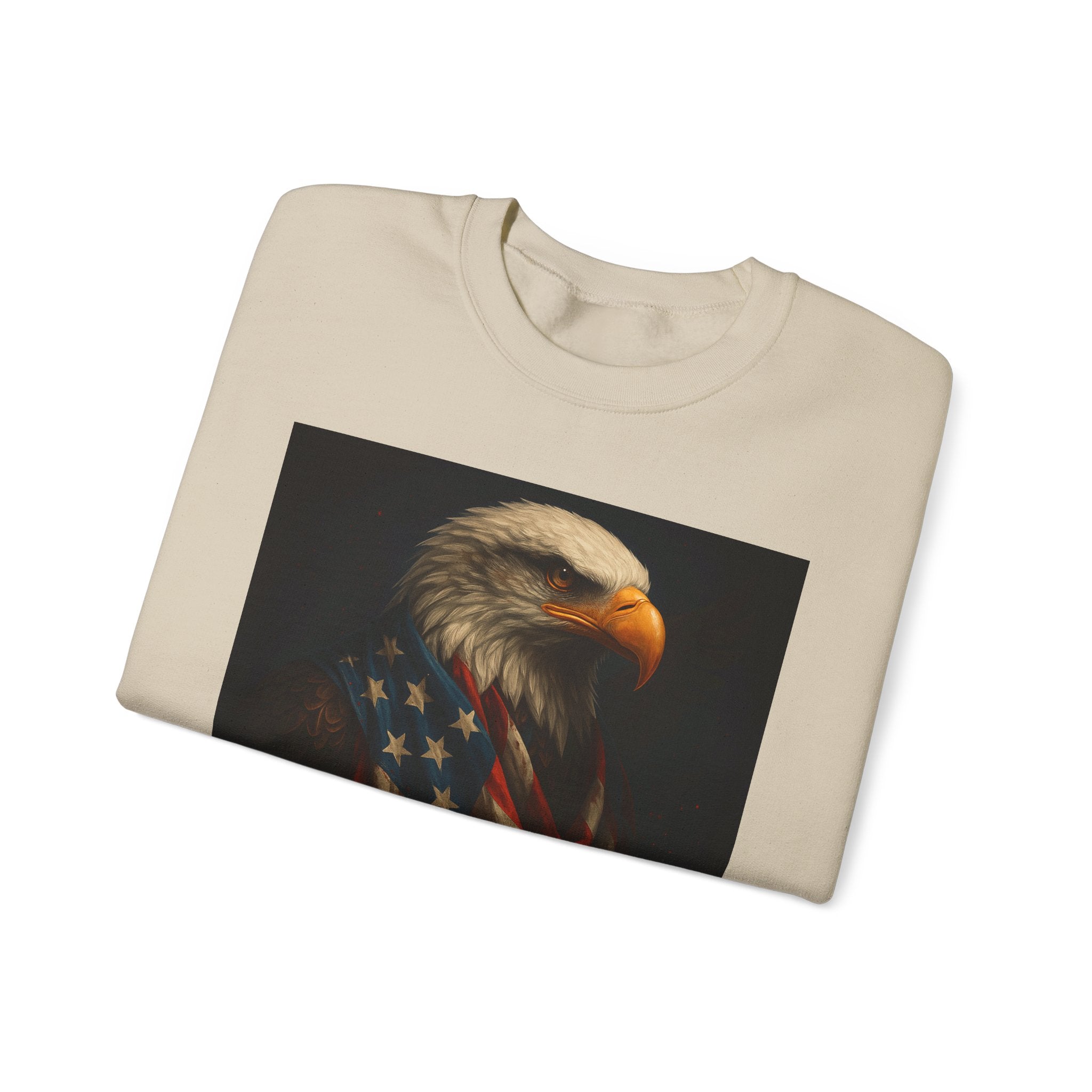 American Eagle Flag Sweatshirt — Patriotic Bald Eagle Crewneck