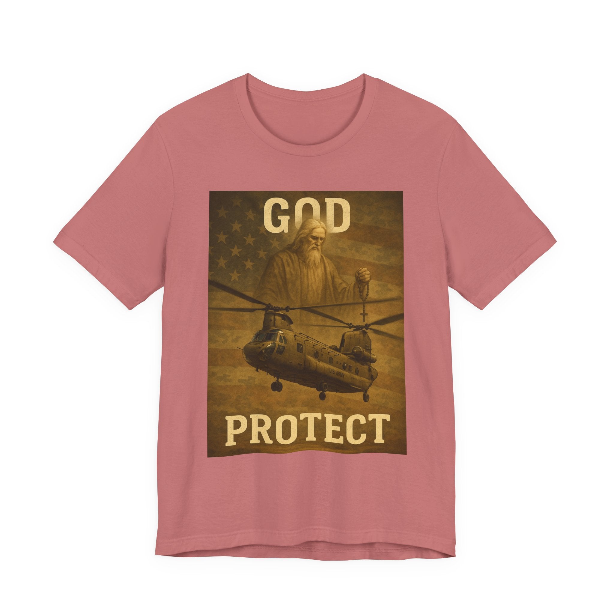 God Protect Military Helicopter T‑Shirt