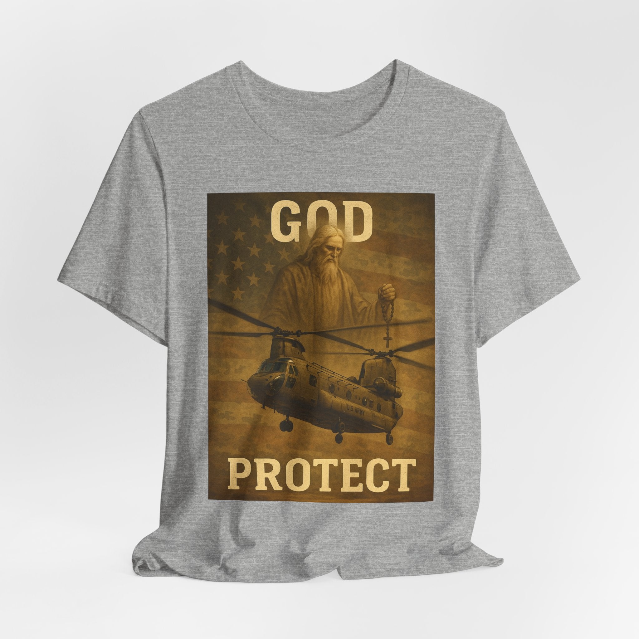 God Protect Military Helicopter T‑Shirt