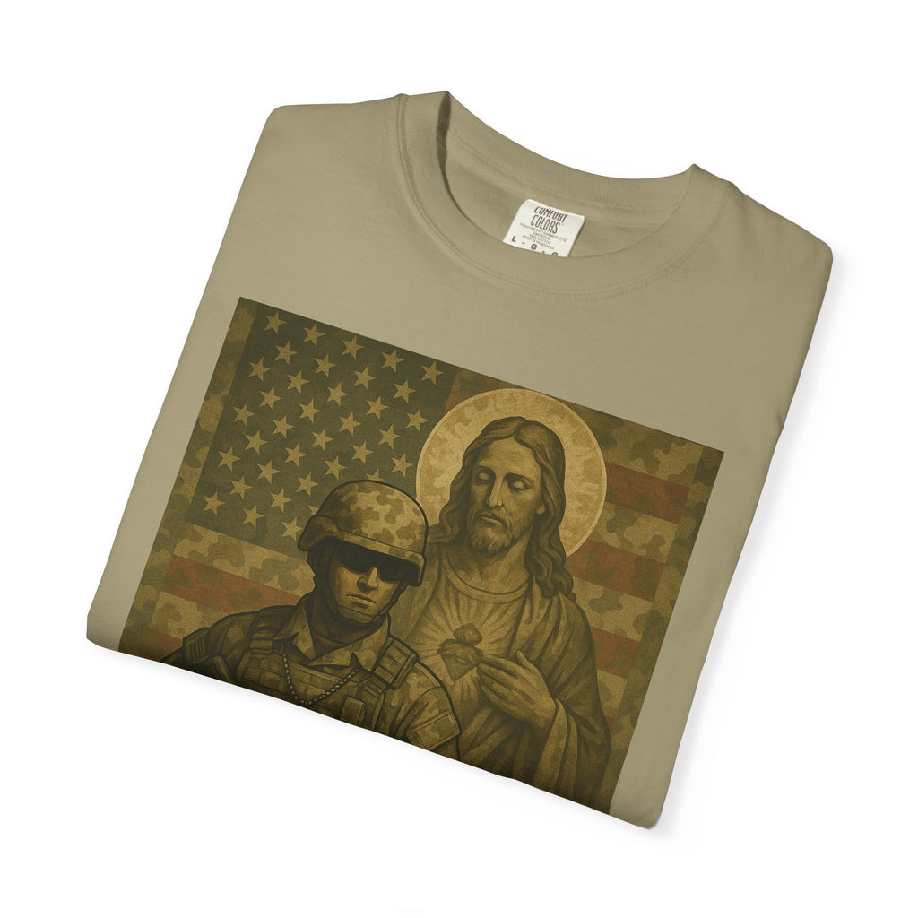 T-Shirt — "God's Warrior" Christian Military Graphic Tee