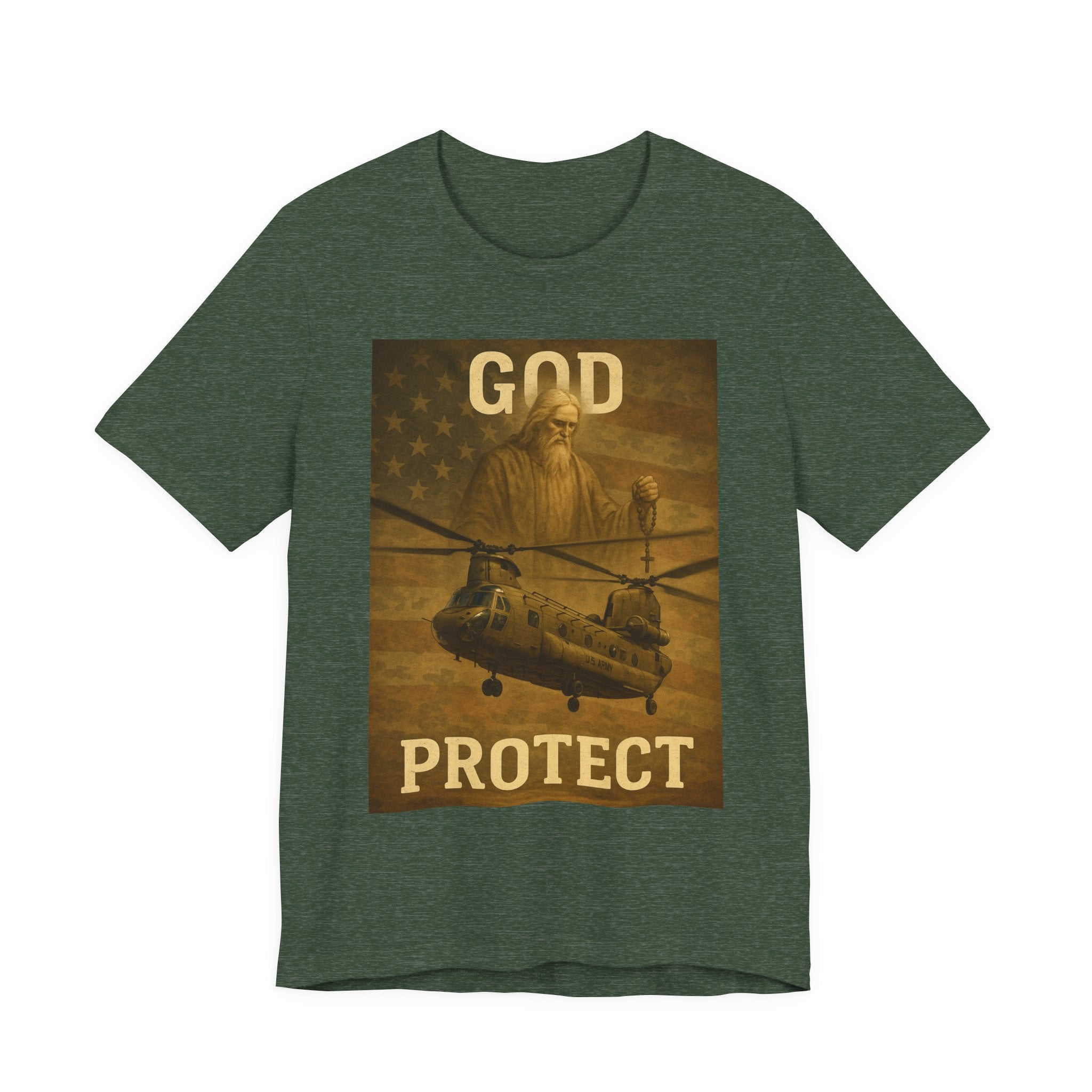 God Protect Military Helicopter T‑Shirt