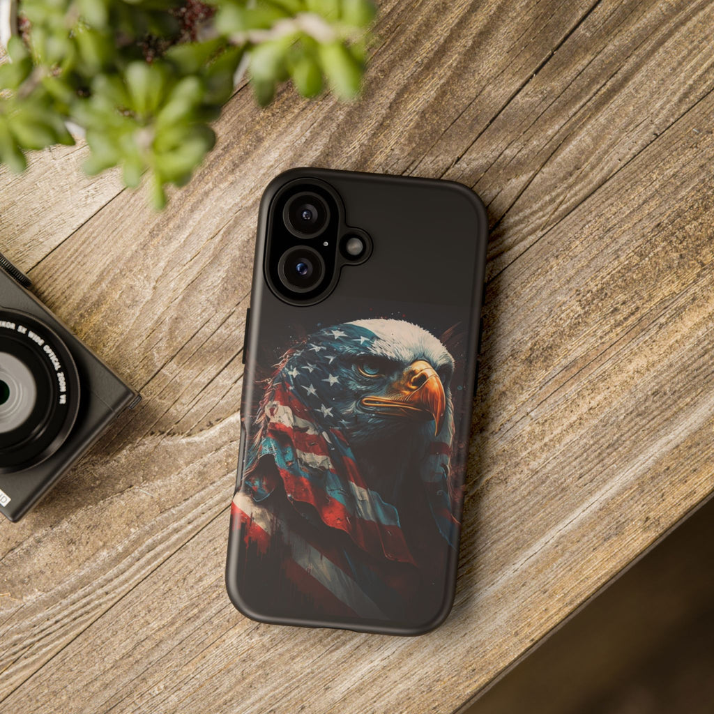 Patriotic Eagle Tough Phone Case — American Flag Bald Eagle iPhone Cover