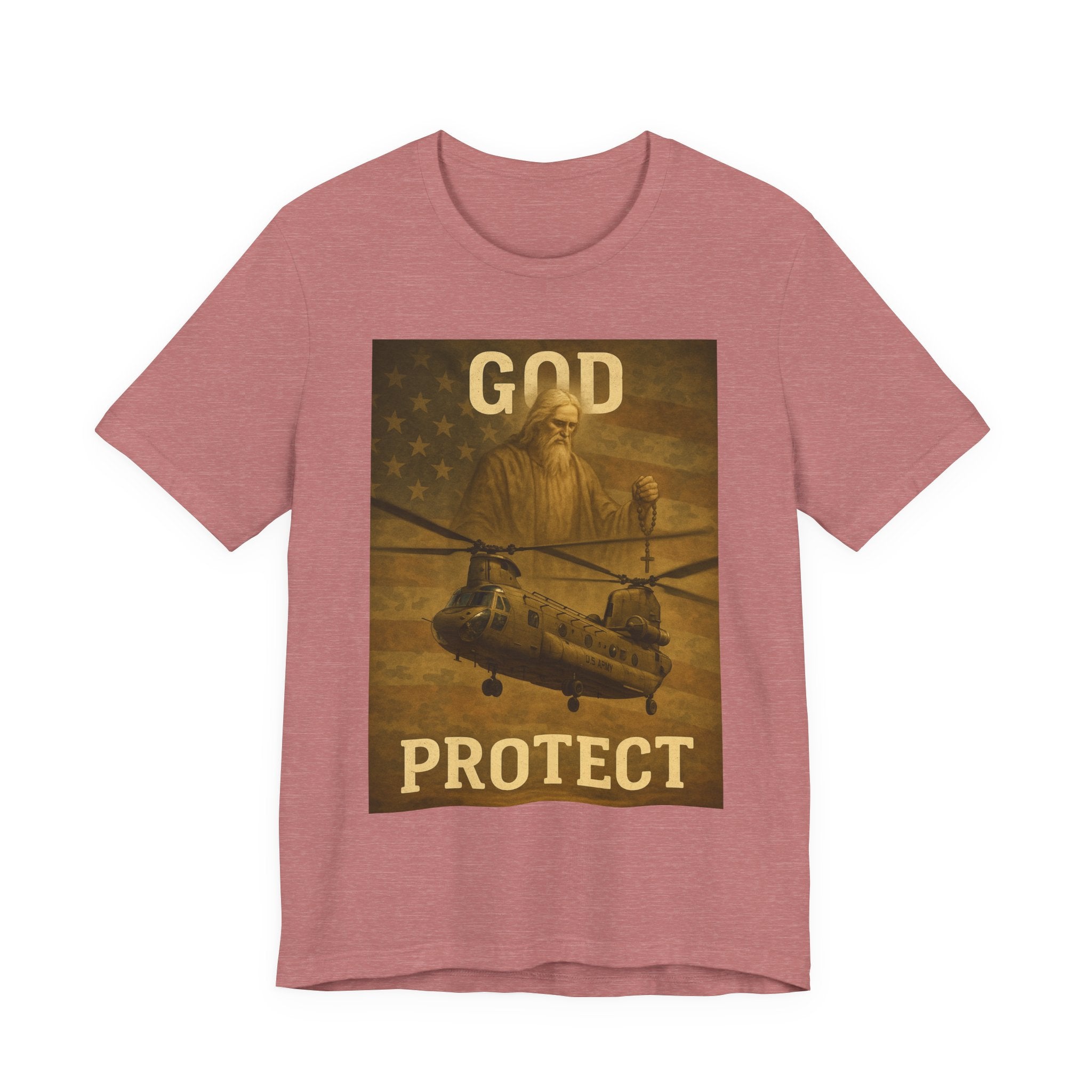 God Protect Military Helicopter T‑Shirt