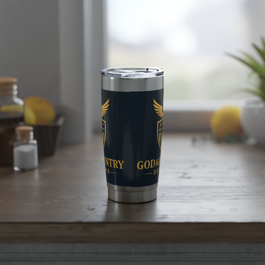 God & Country 20oz Stainless Tumbler — Patriotic Vagabond Travel Mug