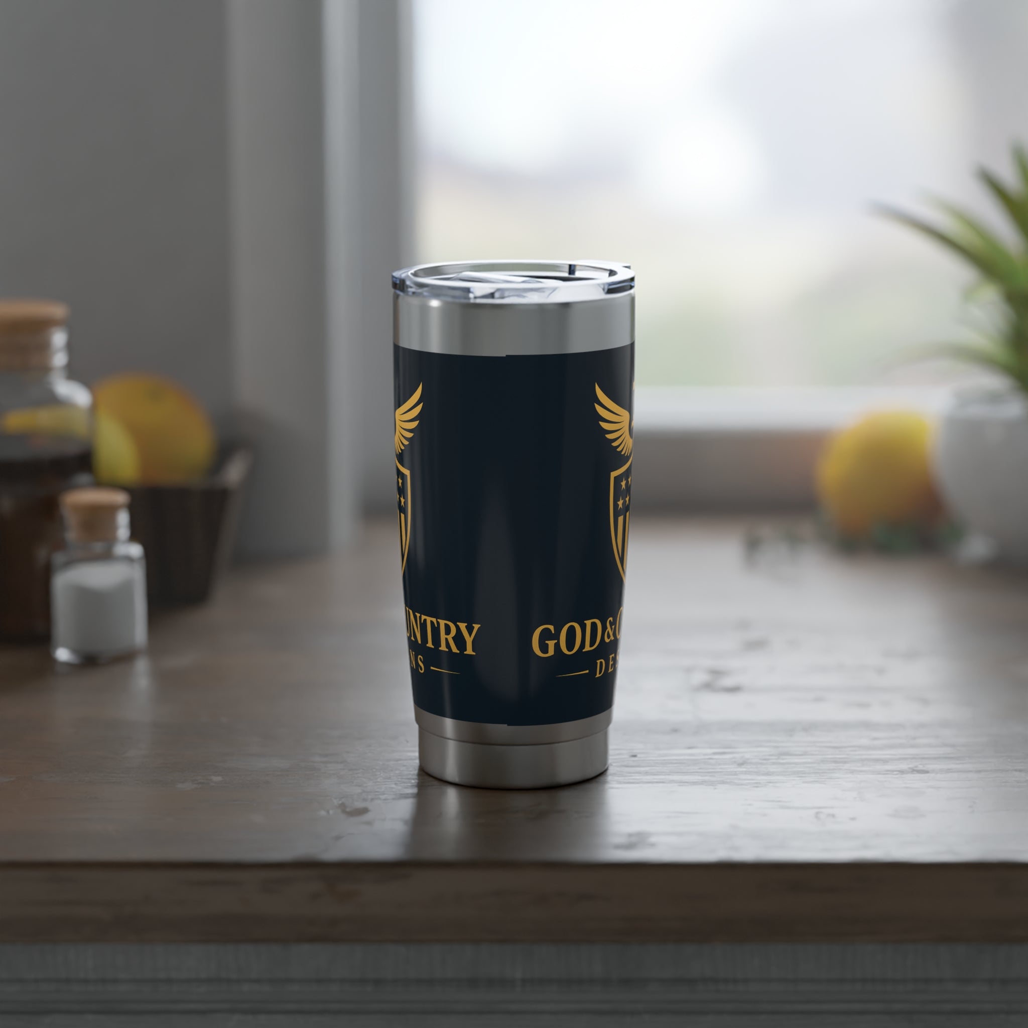 God & Country 20oz Stainless Tumbler — Patriotic Vagabond Travel Mug