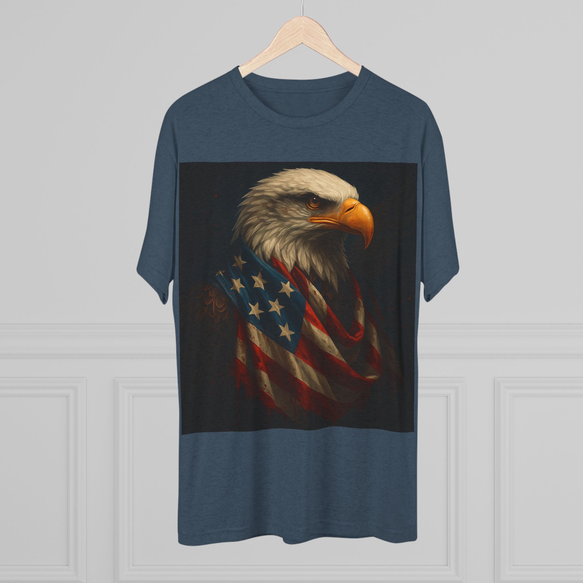 Patriotic Bald Eagle Tee — American Flag Graphic T-Shirt for Veterans & Fourth of July