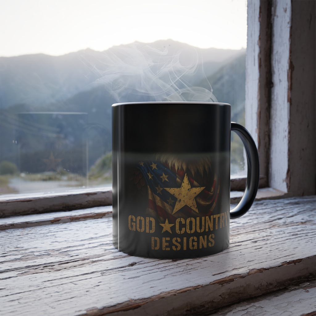 Color-Changing Mug — Patriotic Eagle "God Country Design" 11oz