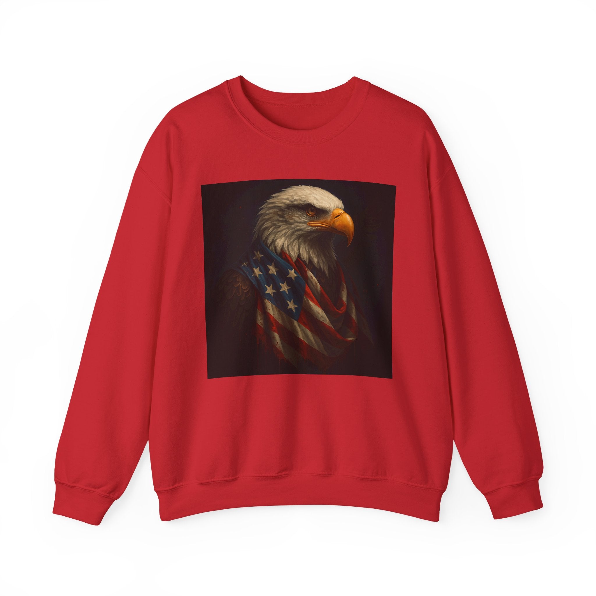 American Eagle Flag Sweatshirt — Patriotic Bald Eagle Crewneck