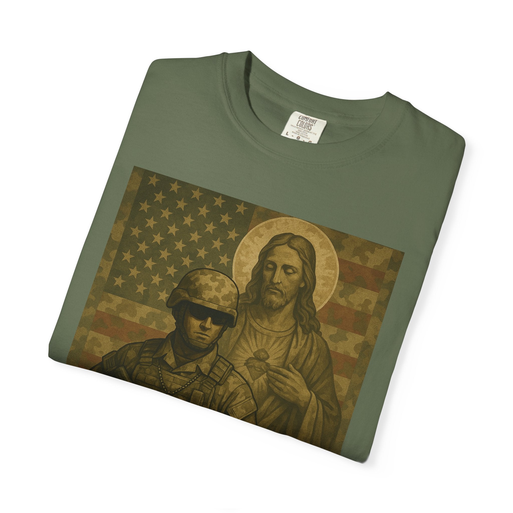 T-Shirt — "God's Warrior" Christian Military Graphic Tee
