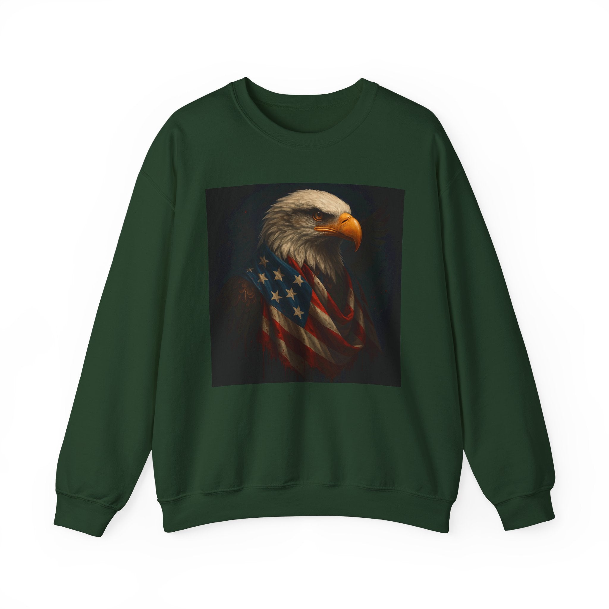 American Eagle Flag Sweatshirt — Patriotic Bald Eagle Crewneck