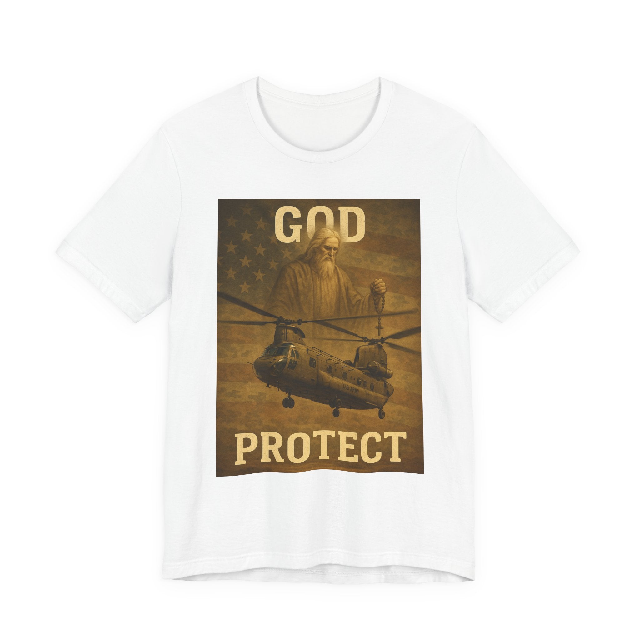 God Protect Military Helicopter T‑Shirt