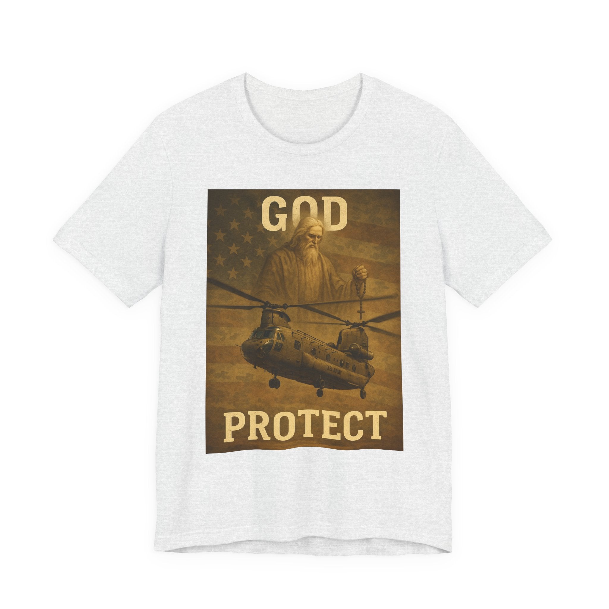 God Protect Military Helicopter T‑Shirt