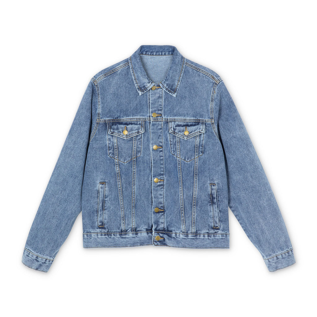 Denim Jacket — Vintage Distressed American Flag Back Patch