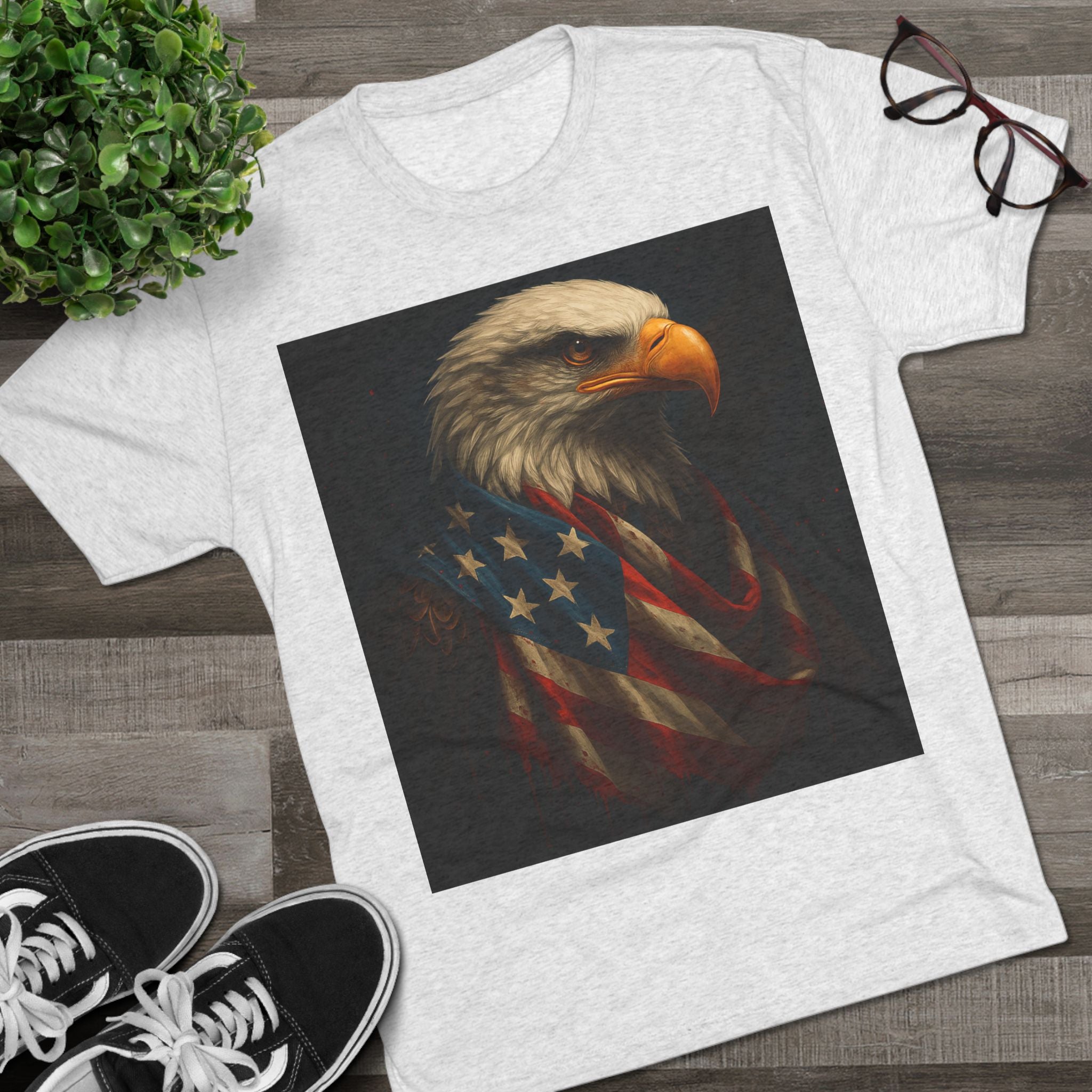 Patriotic Bald Eagle Tee — American Flag Graphic T-Shirt for Veterans & Fourth of July
