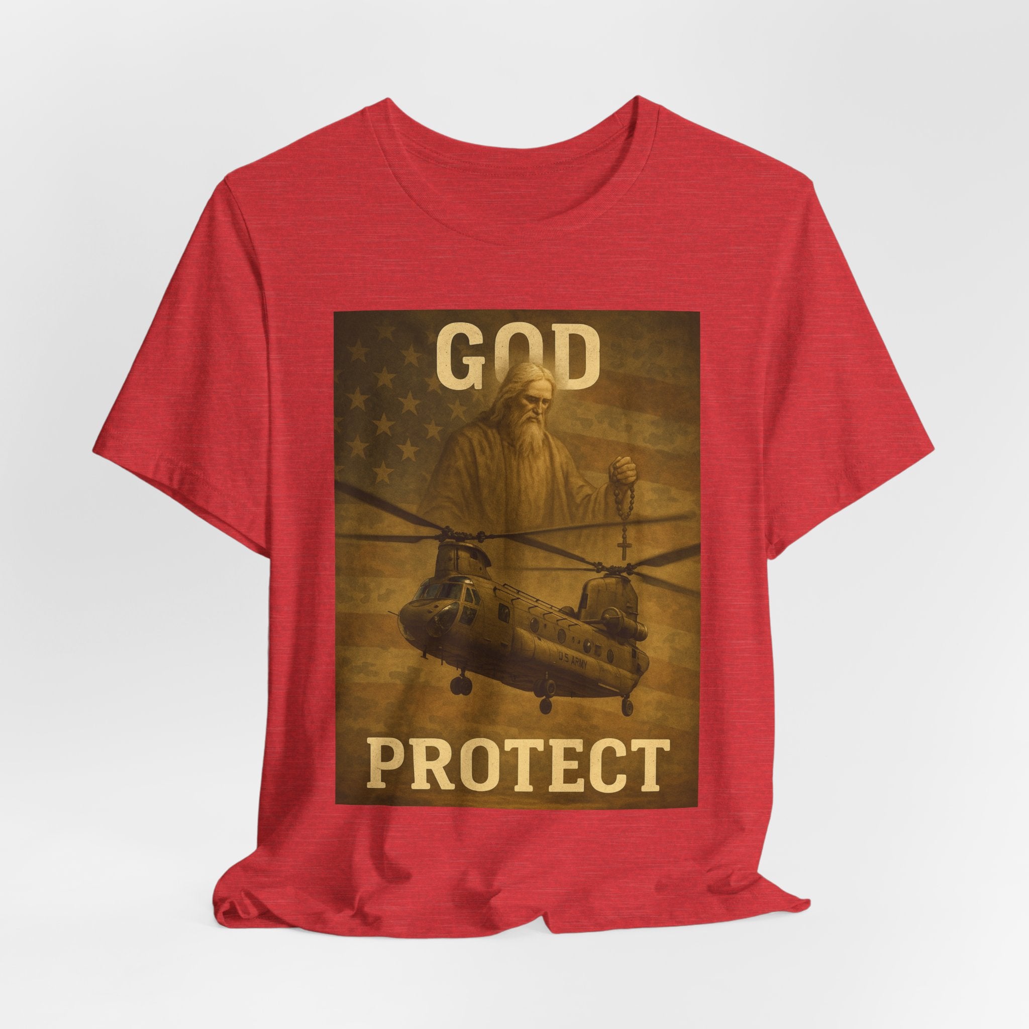 God Protect Military Helicopter T‑Shirt