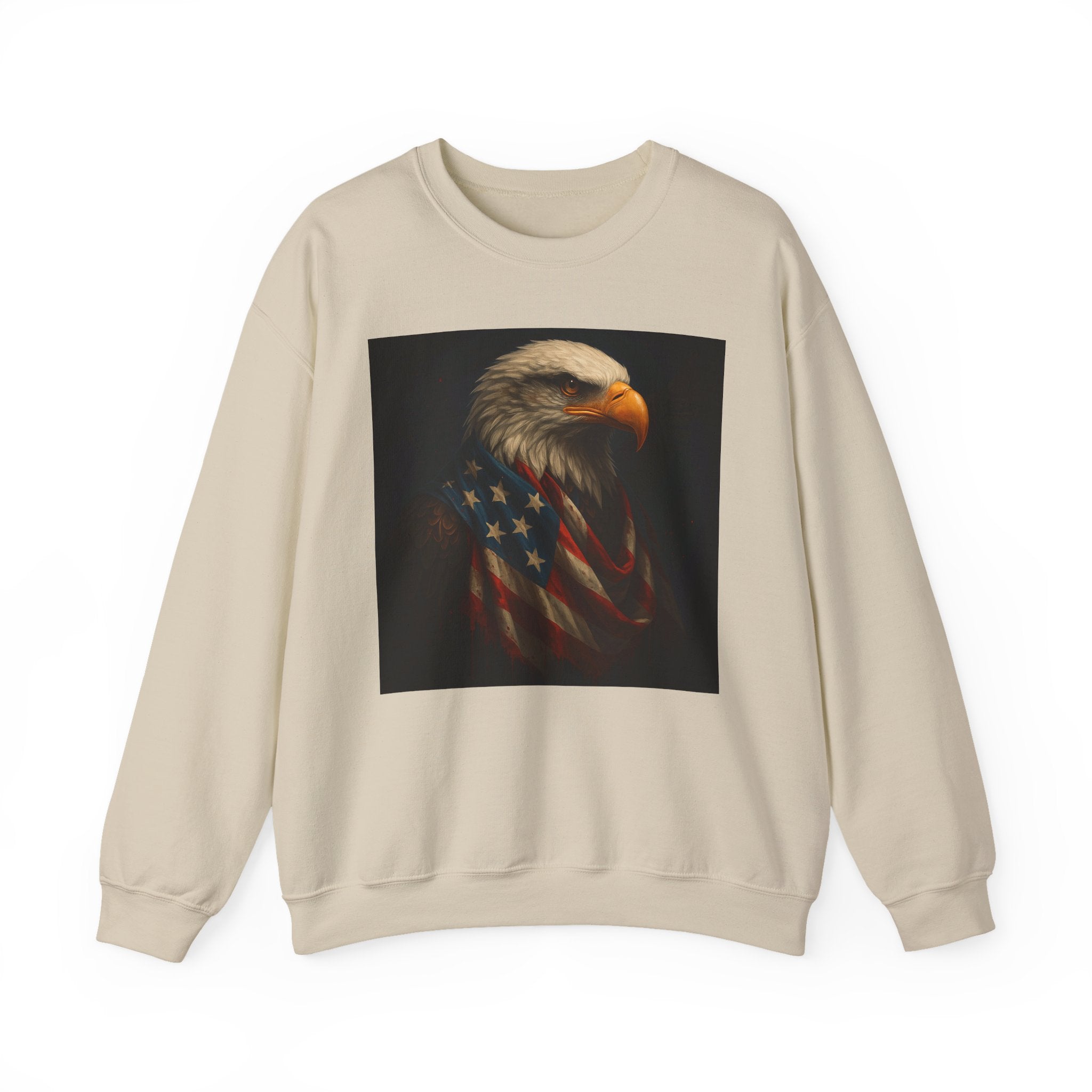 American Eagle Flag Sweatshirt — Patriotic Bald Eagle Crewneck