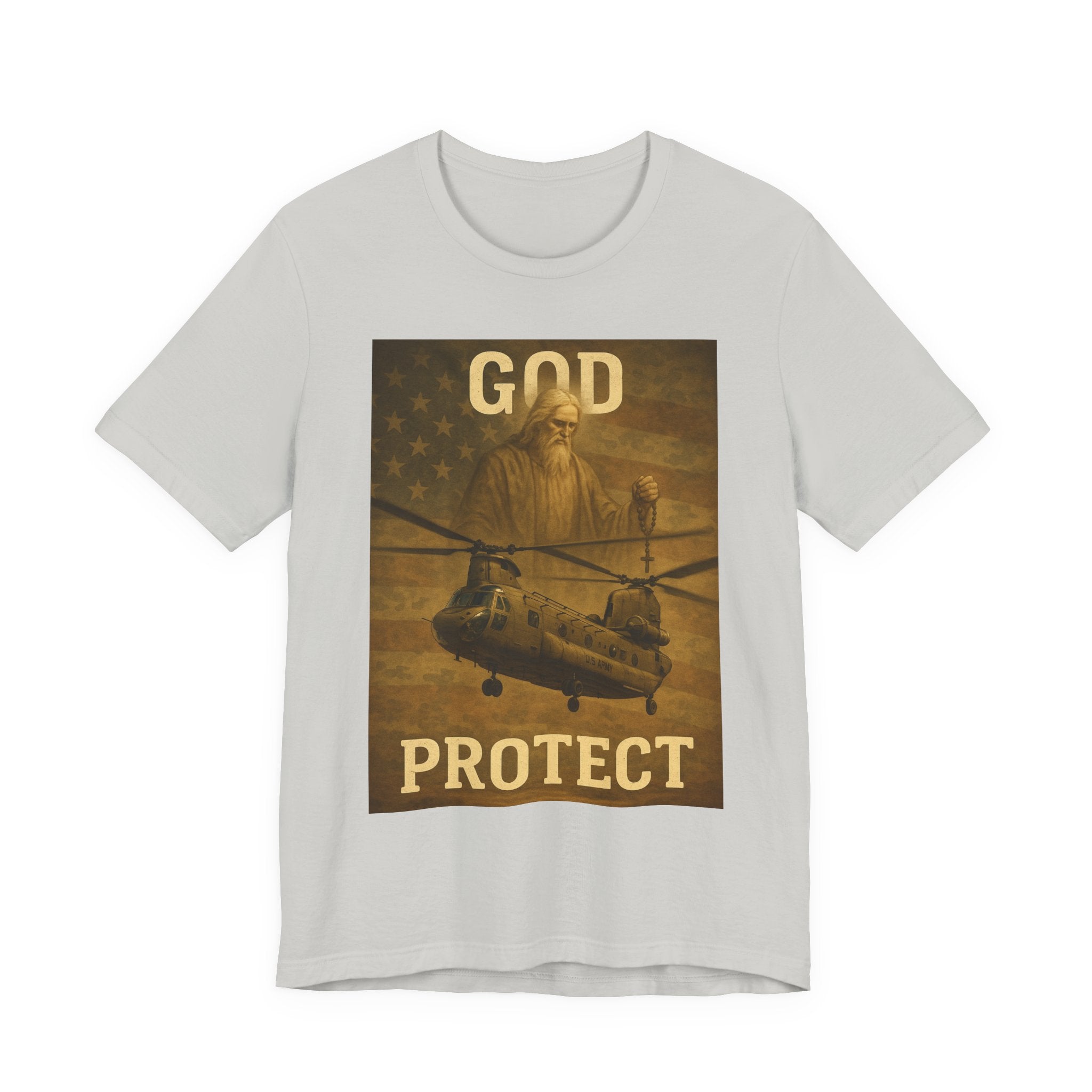 God Protect Military Helicopter T‑Shirt