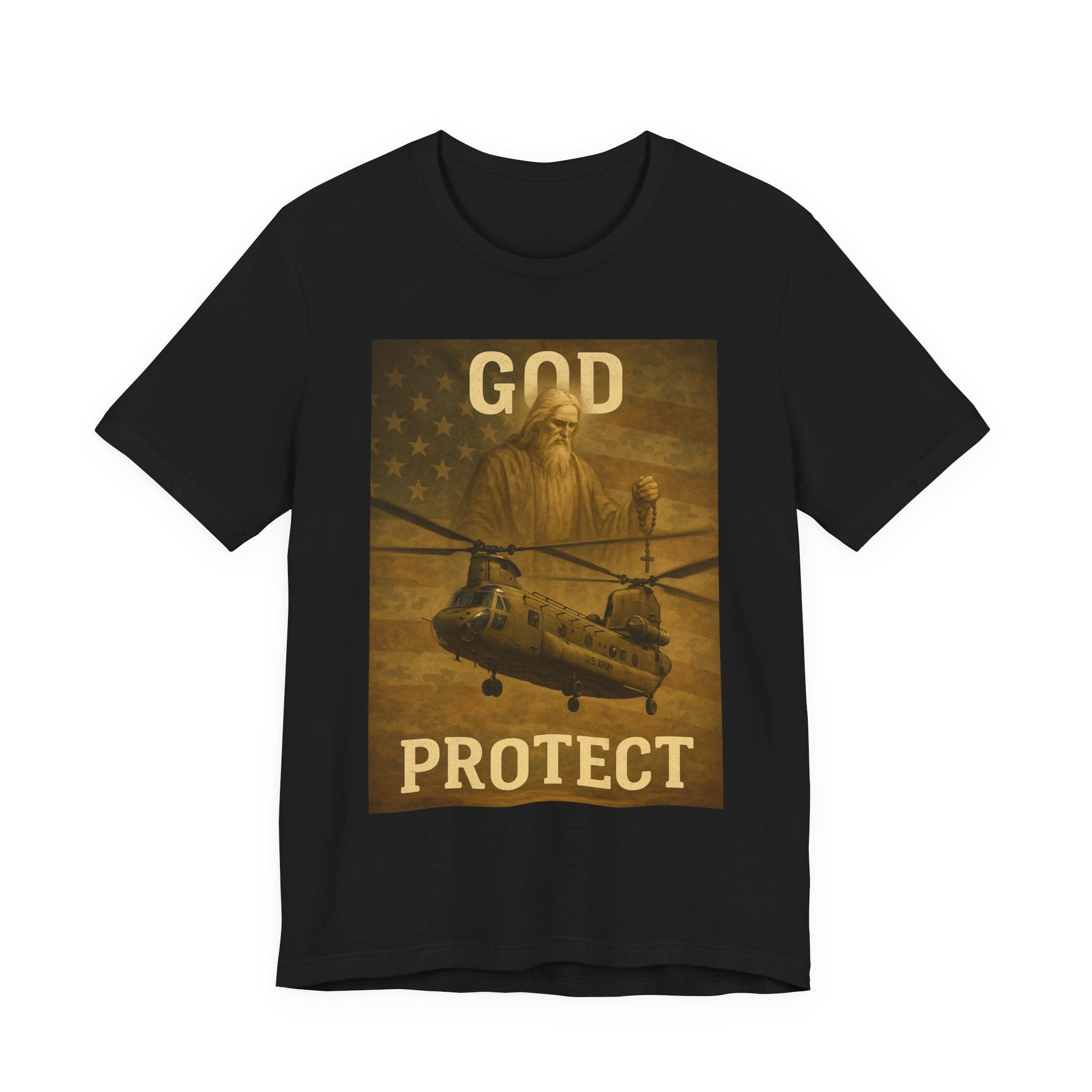 God Protect Military Helicopter T‑Shirt