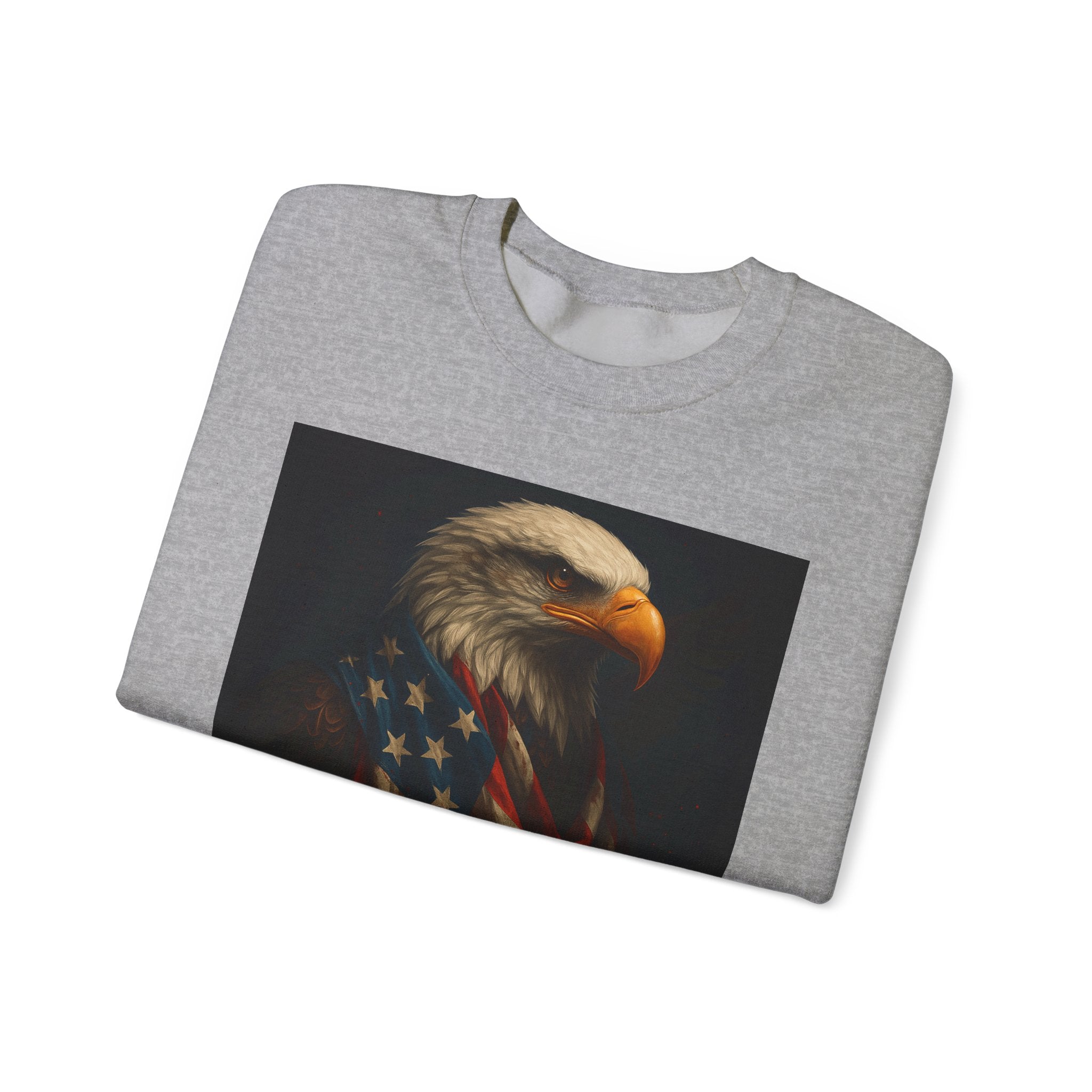 American Eagle Flag Sweatshirt — Patriotic Bald Eagle Crewneck