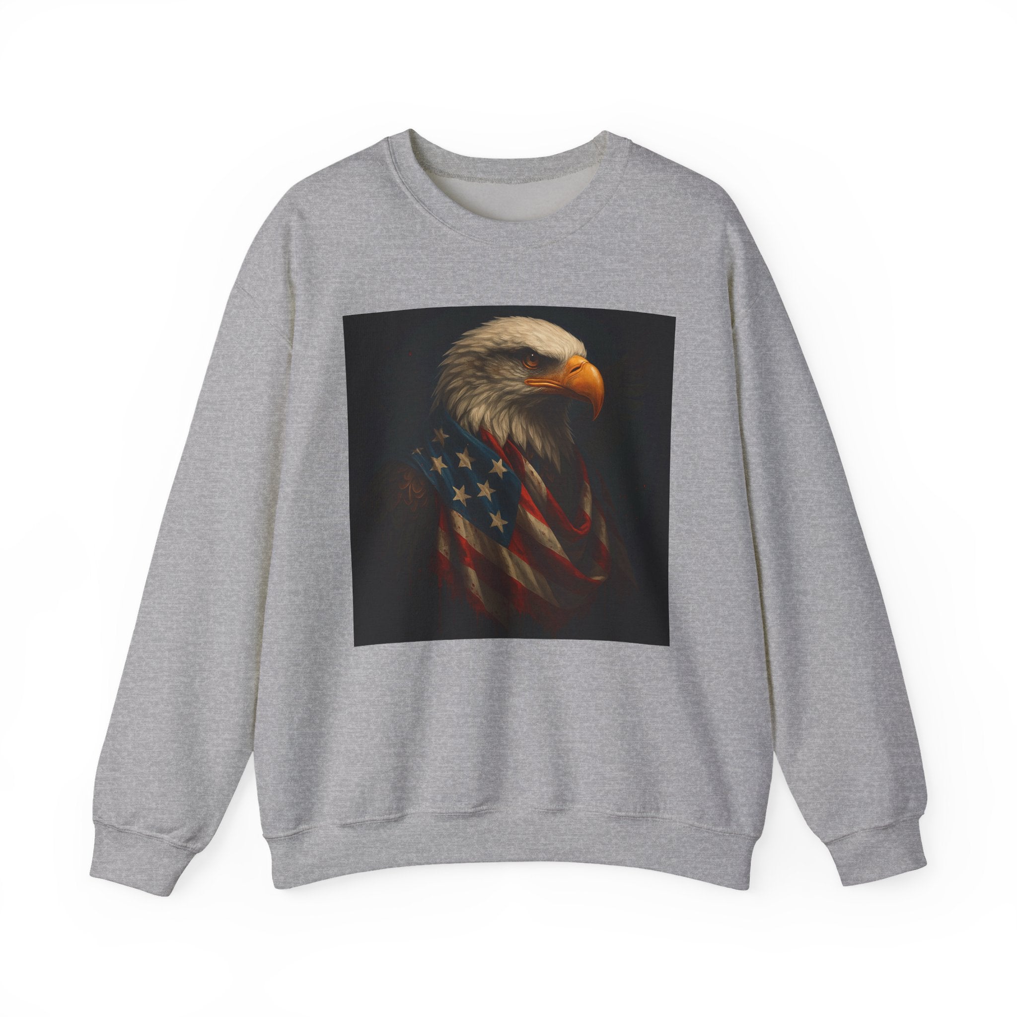 American Eagle Flag Sweatshirt — Patriotic Bald Eagle Crewneck