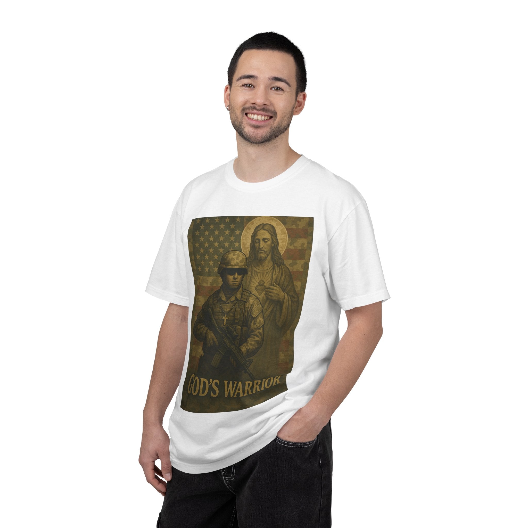 T-Shirt — "God's Warrior" Christian Military Graphic Tee