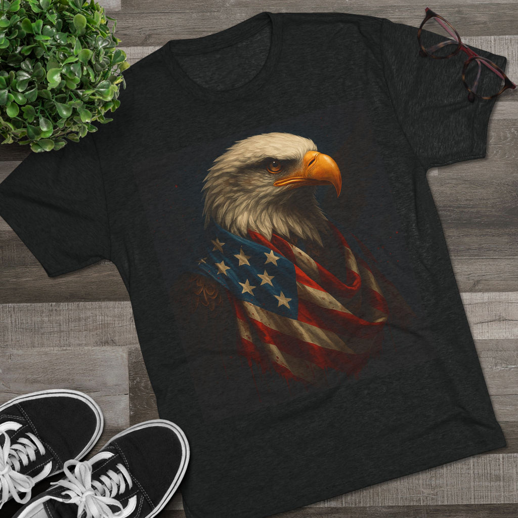 Patriotic Bald Eagle Tee — American Flag Graphic T-Shirt for Veterans & Fourth of July
