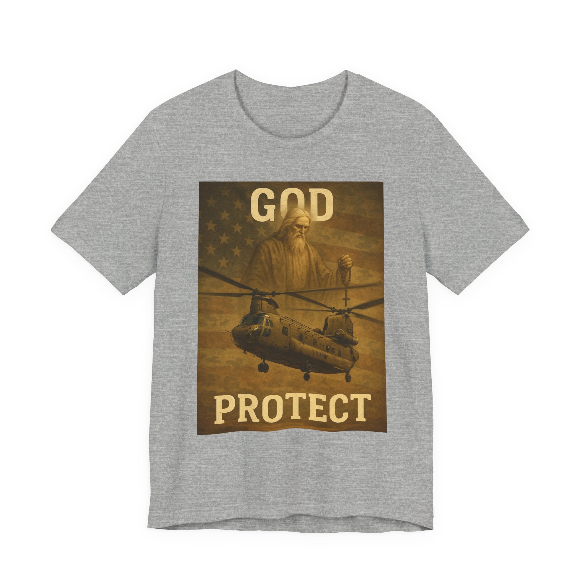 God Protect Military Helicopter T‑Shirt