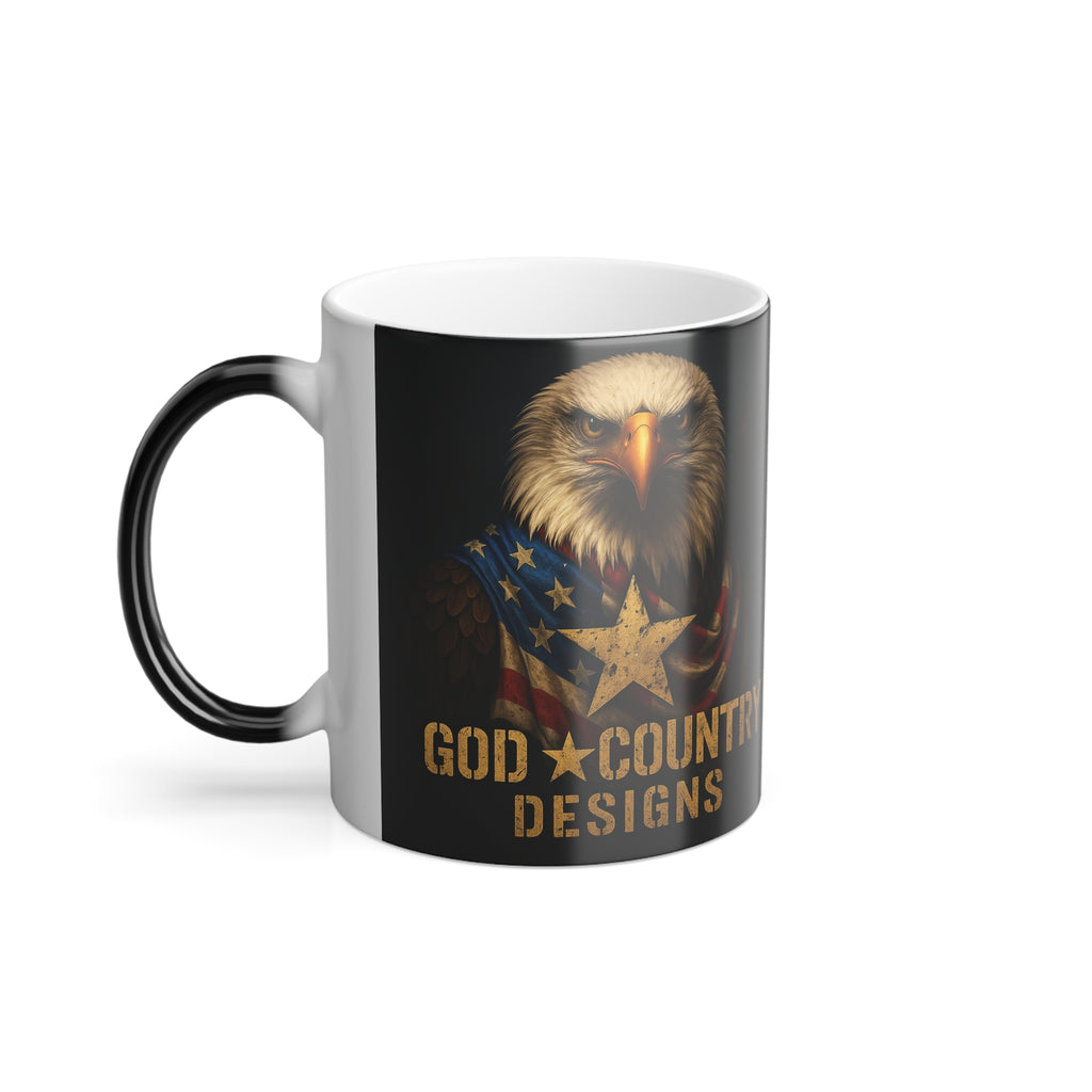 Color-Changing Mug — Patriotic Eagle "God Country Design" 11oz