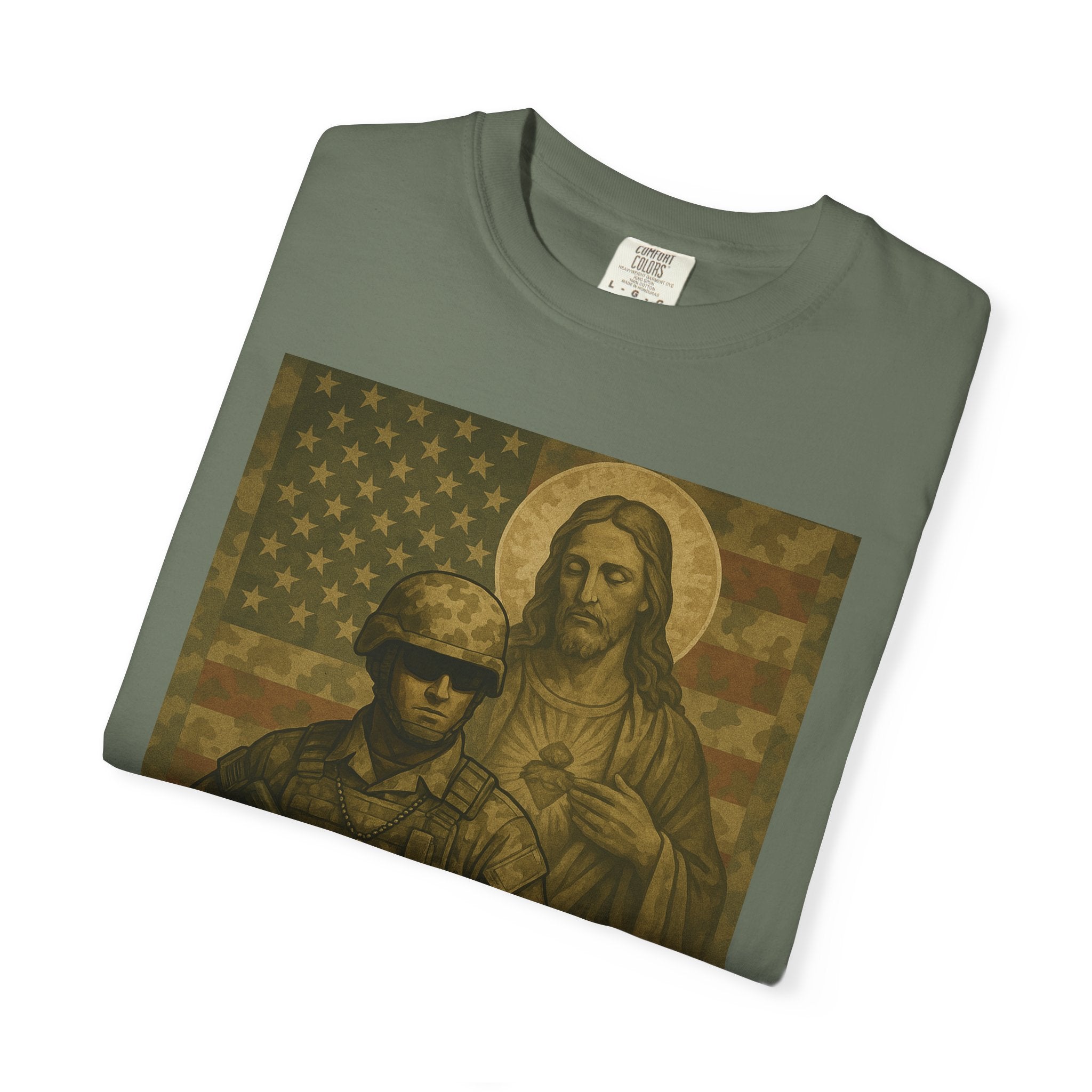 T-Shirt — "God's Warrior" Christian Military Graphic Tee