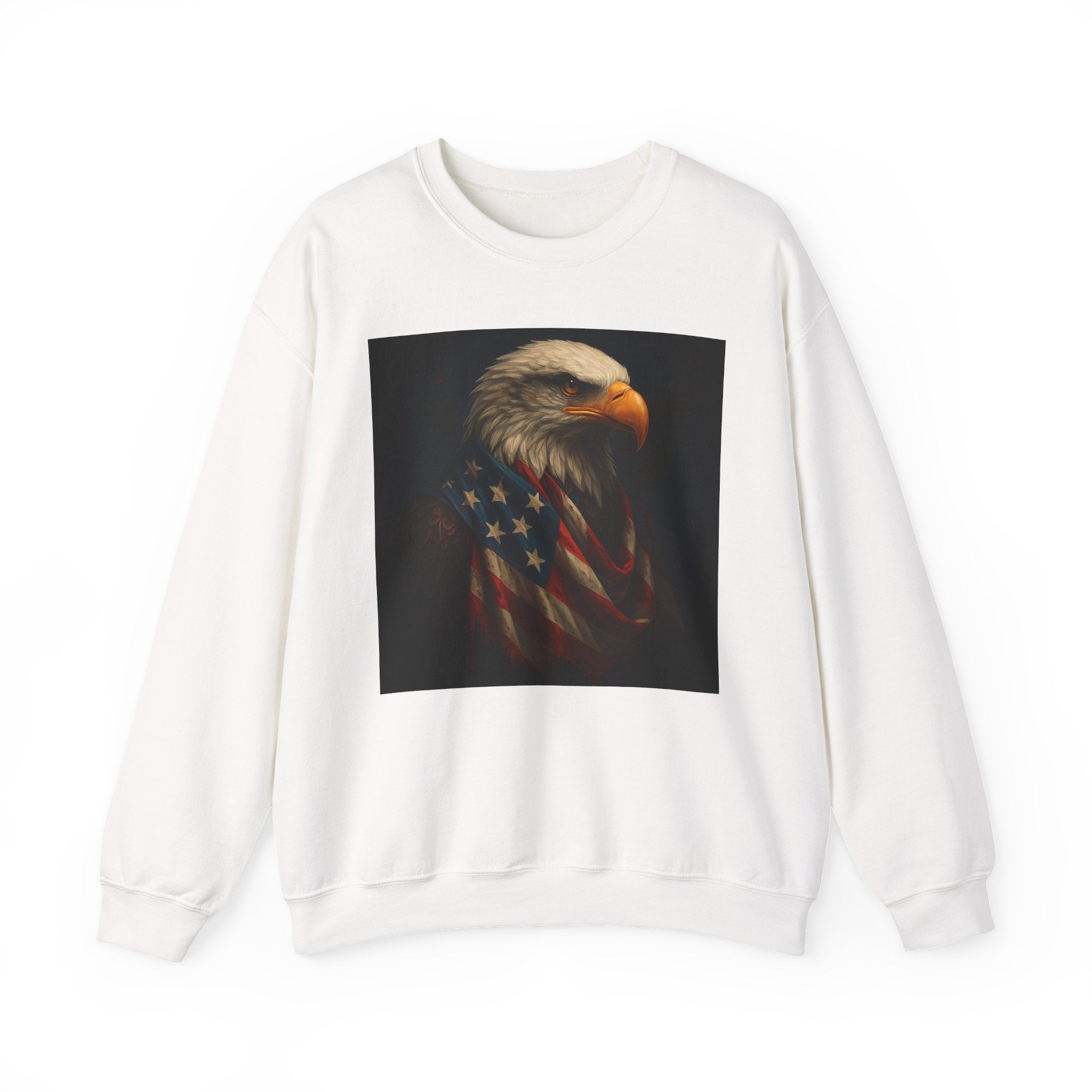 American Eagle Flag Sweatshirt — Patriotic Bald Eagle Crewneck
