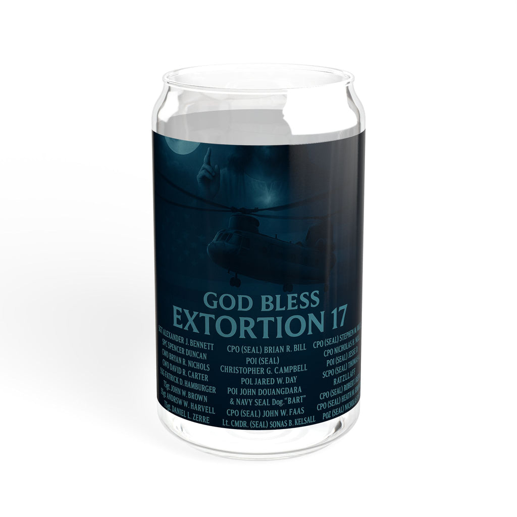 Sipper Glass – 'God Bless Extortion 17' Military Tribute 16oz Tumbler