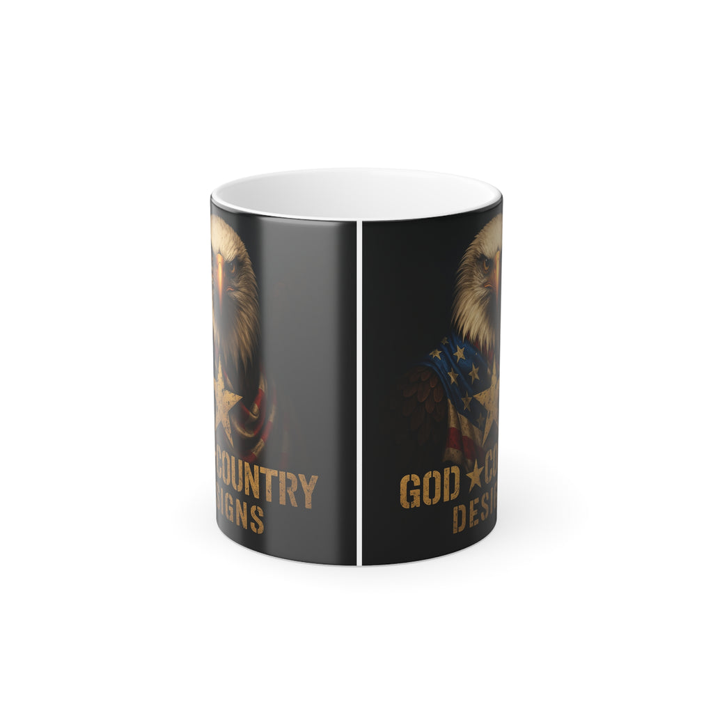 Color-Changing Mug — Patriotic Eagle "God Country Design" 11oz