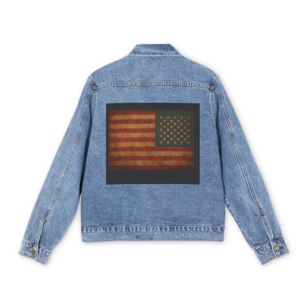 Denim Jacket — Vintage Distressed American Flag Back Patch