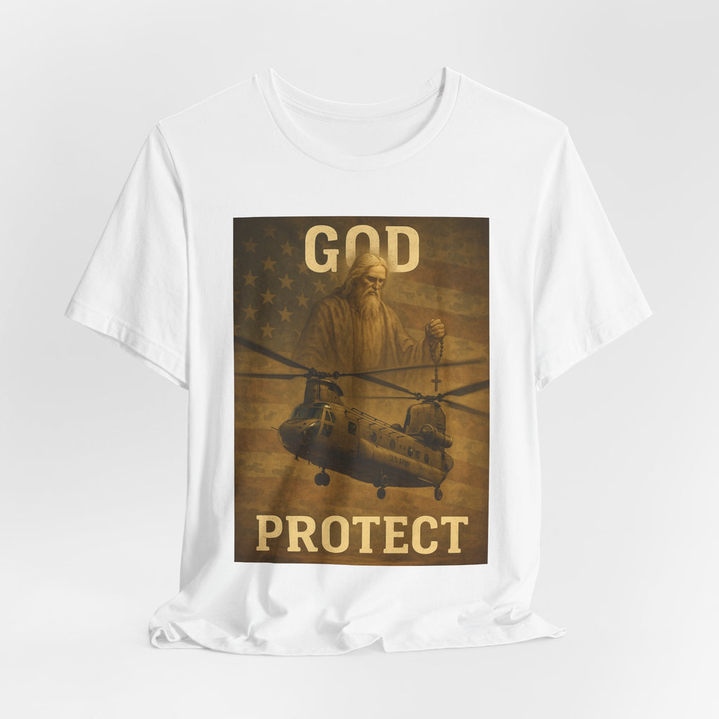 God Protect Military Helicopter T‑Shirt