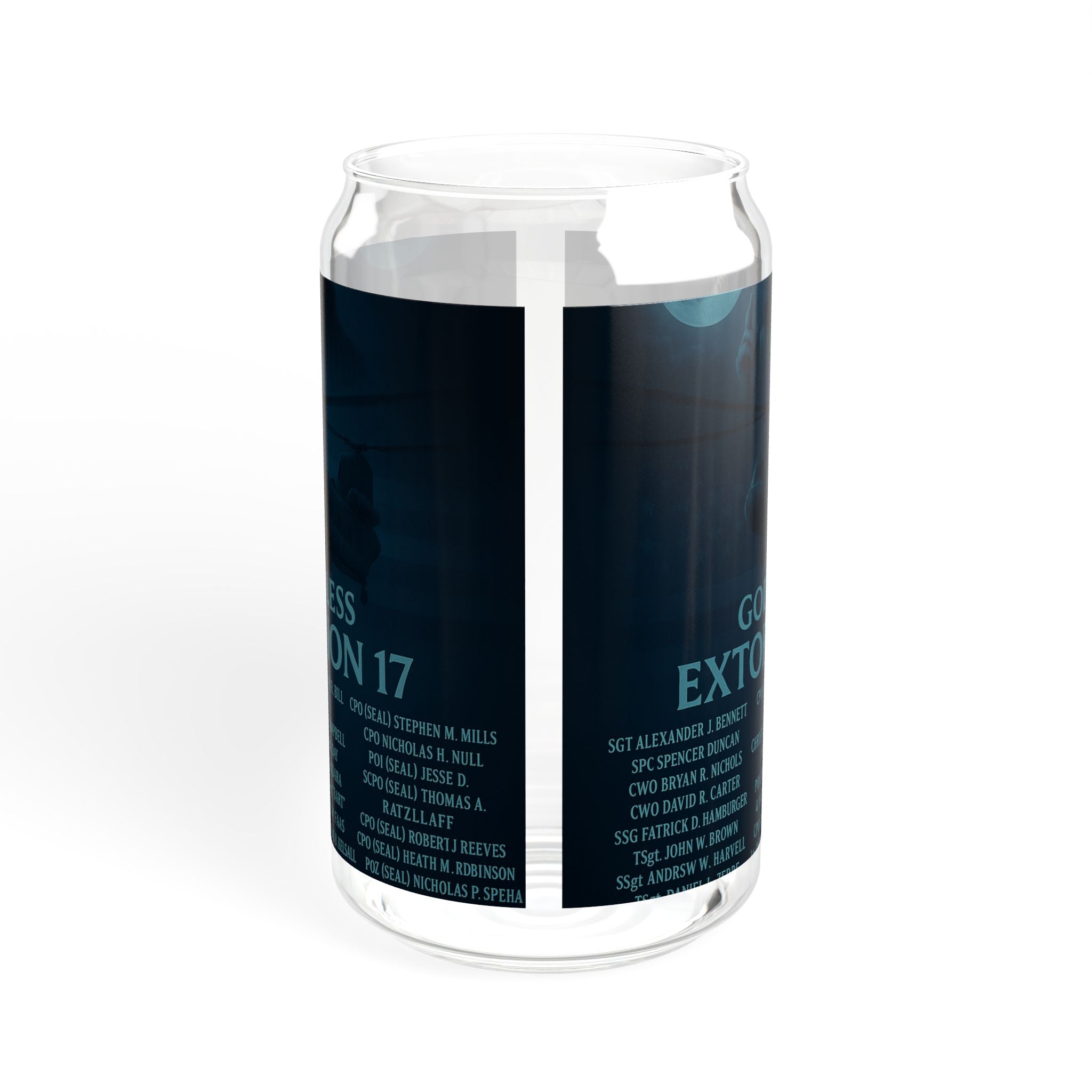 Sipper Glass – 'God Bless Extortion 17' Military Tribute 16oz Tumbler