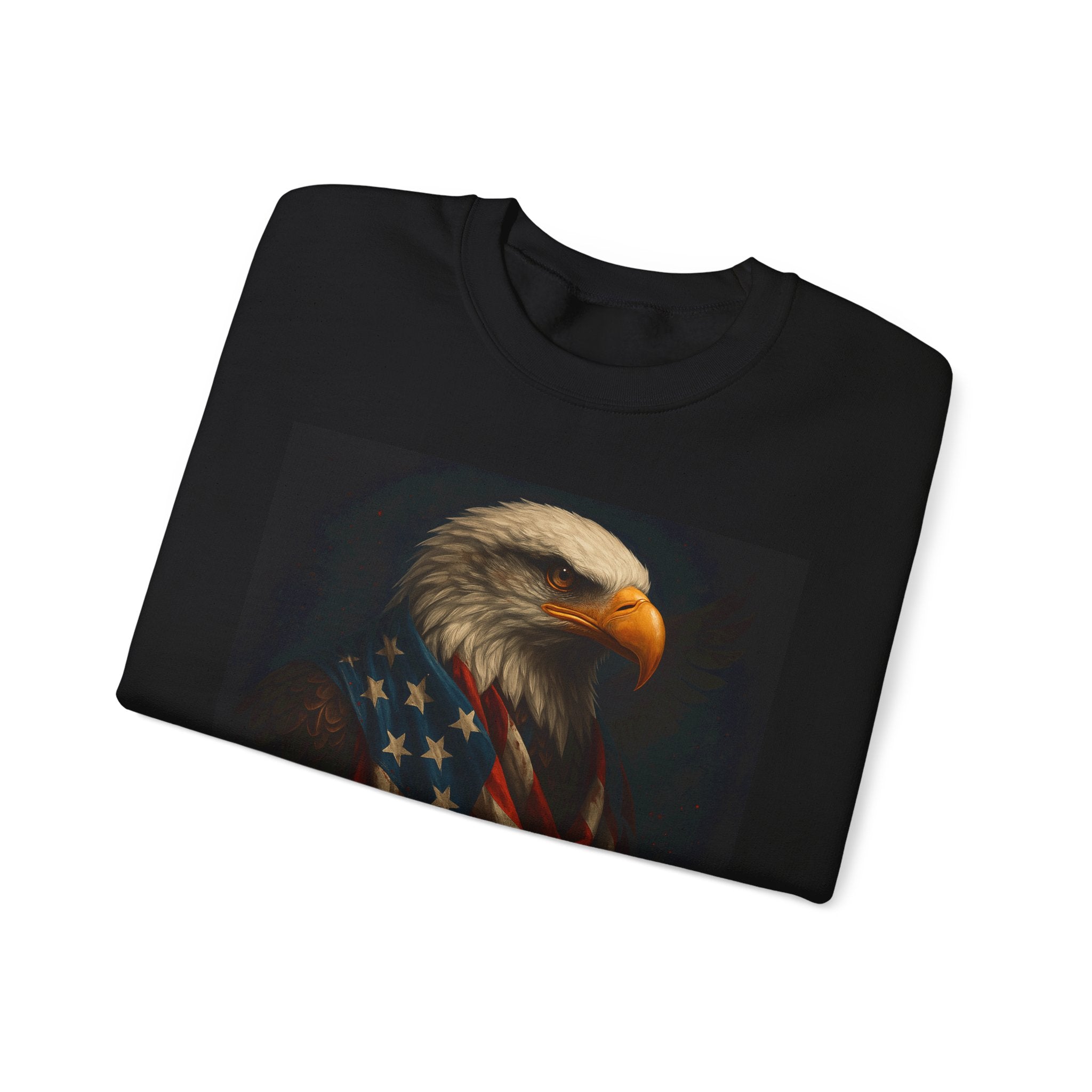 American Eagle Flag Sweatshirt — Patriotic Bald Eagle Crewneck