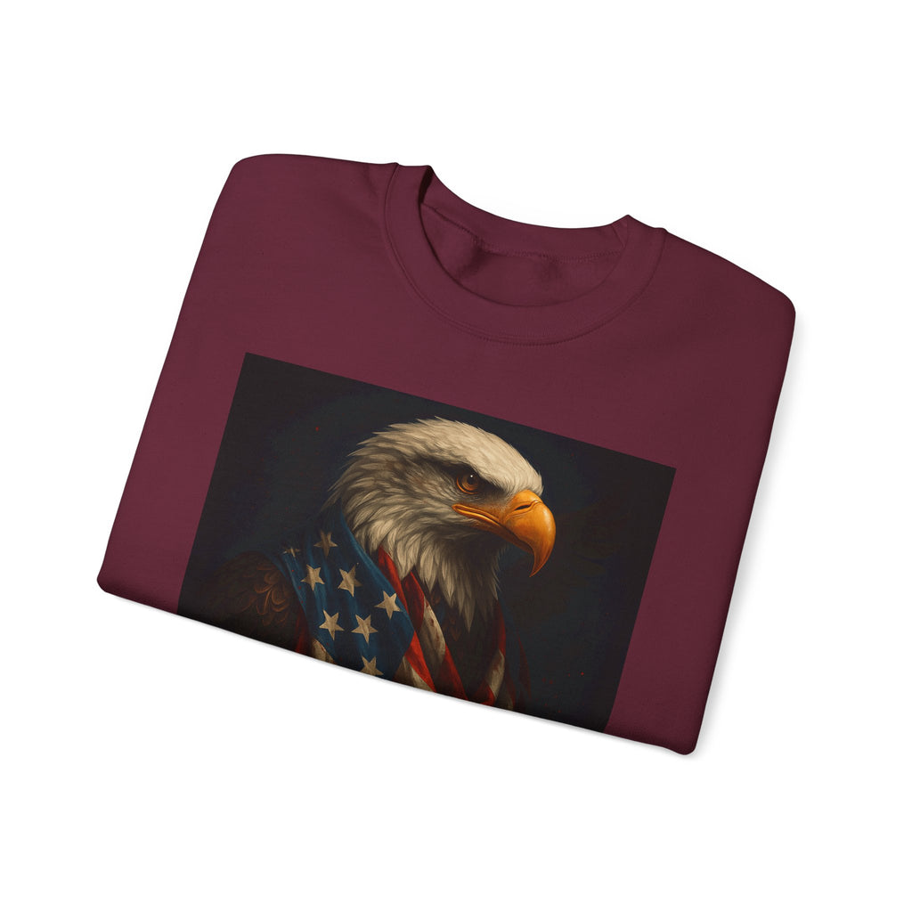 American Eagle Flag Sweatshirt — Patriotic Bald Eagle Crewneck