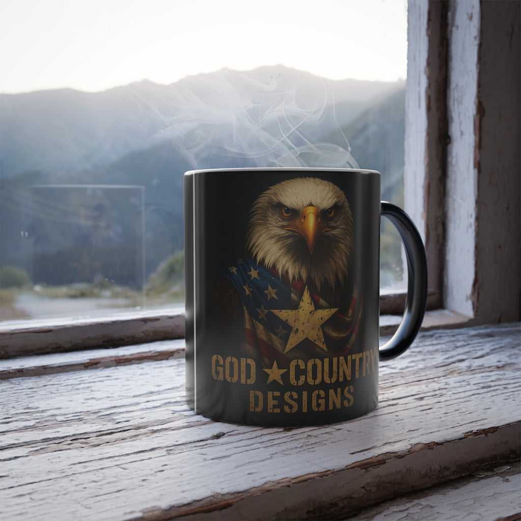 Color-Changing Mug — Patriotic Eagle "God Country Design" 11oz